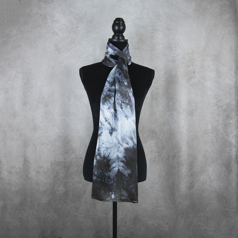Hodvábny šál LIMITED_09, Ručná výroba na Slovensku, 175 x 45cm – Obrázok 4