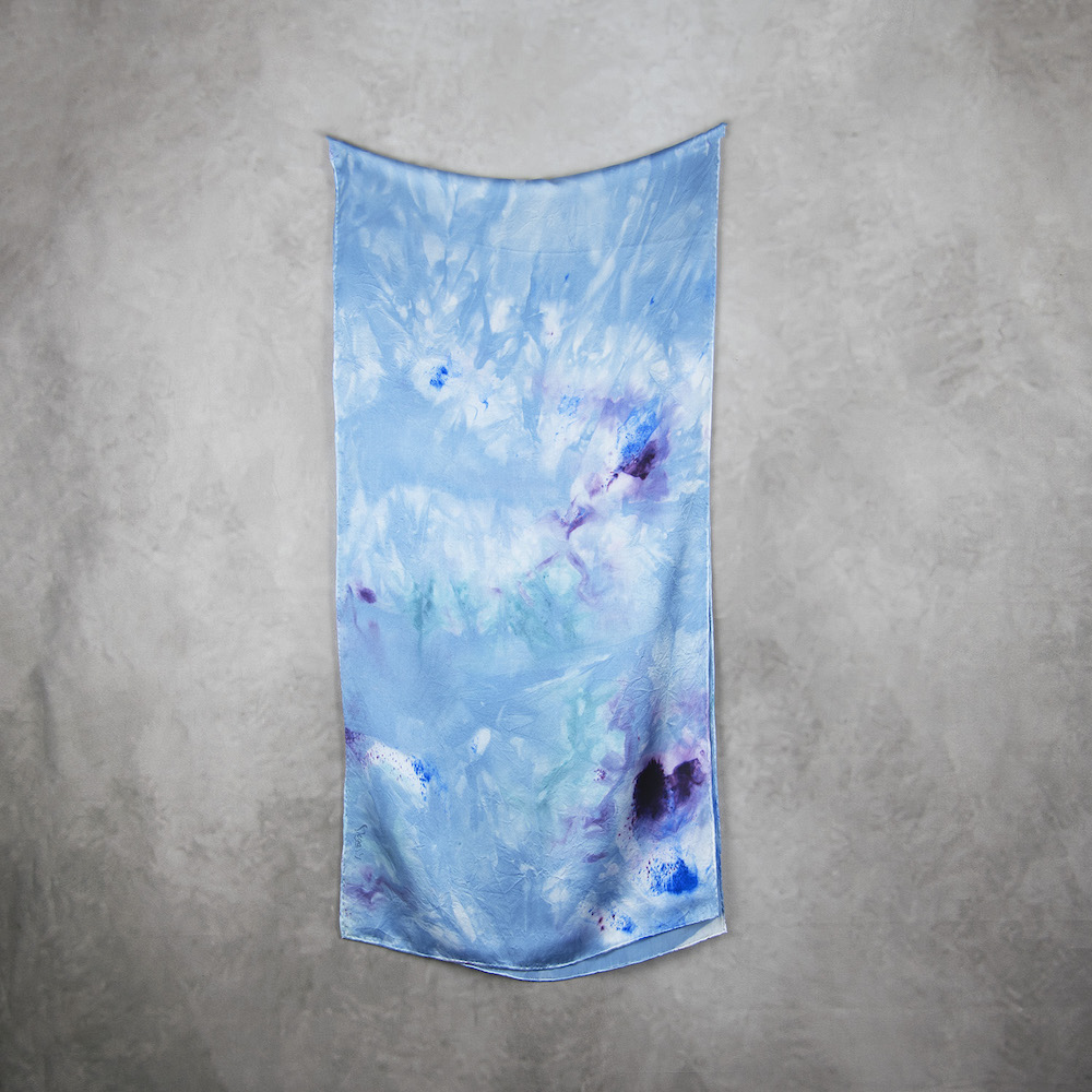 Hodvábny šál LIMITED_21, Ručná výroba na Slovensku, 175 x 45cm – Obrázok 2
