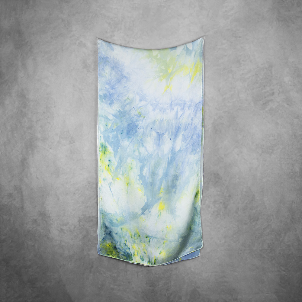 Hodvábny šál LIMITED_23, Ručná výroba na Slovensku, 175 x 45cm – Obrázok 2