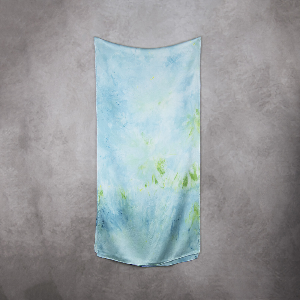Hodvábny šál LIMITED_27, Ručná výroba na Slovensku, 175 x 45cm – Obrázok 2