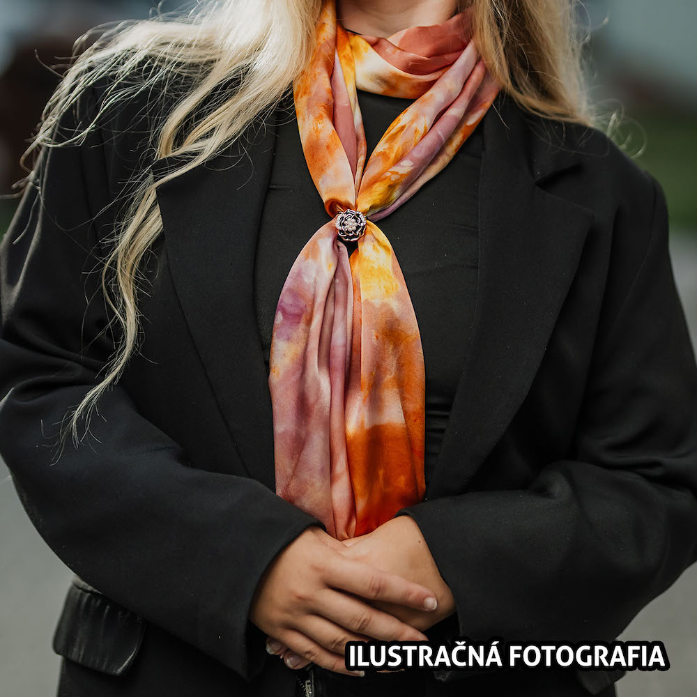 Hodvábny šál LIMITED_04, Ručná výroba na Slovensku, 175 x 45cm – Obrázok 7