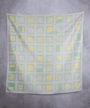 Alternative view of Hodvábna šatka ŠTVORCE ZELENÝ MIX, 85 x 85cm, Vyrobená na Slovensku