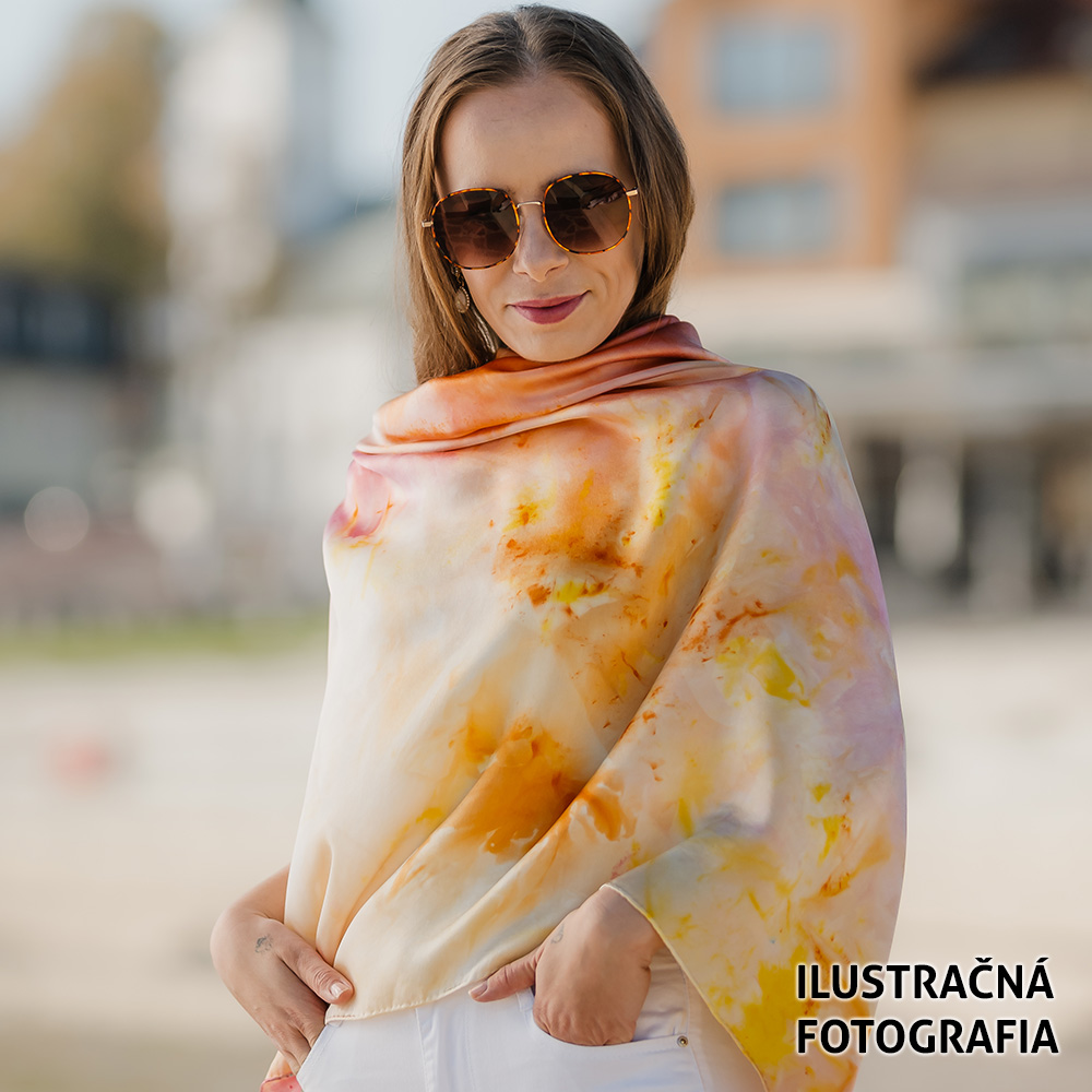 Hodvábna šatka LIMITED_091, Ručná výroba na Slovensku, 90 x 90cm – Obrázok 8