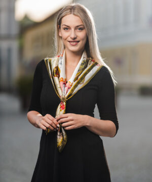 Hodvábna šatka SLOVENSKO - ZELENÁ, 90 x 90cm, Vyrobené na Slovensku – Obrázok 9