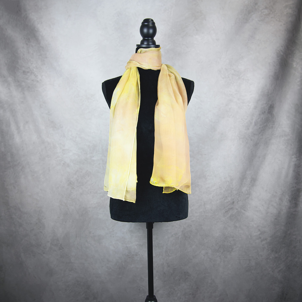 Hodvábny šál LIMITED_018, Ručná výroba na Slovensku, 180 x 110cm – Obrázok 2