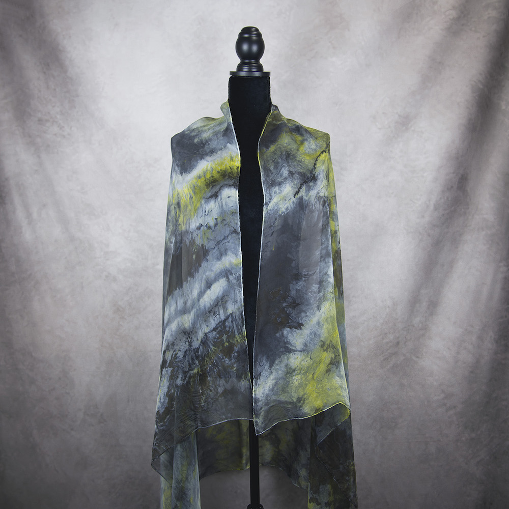 Hodvábny šál LIMITED_030, Ručná výroba na Slovensku, 180 x 110cm – Obrázok 4