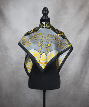 Hodvábna šatka ORNAMENT - ZLATÝ, 90 x 90cm, Vyrobené na Slovensku – Obrázok 3