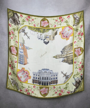 Alternative view of Hodvábna šatka SLOVENSKO - ZELENÁ, 90 x 90cm, Vyrobené na Slovensku
