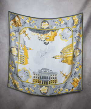 Alternative view of Hodvábna šatka SLOVENSKO - ZLATÁ, 90 x 90cm, Vyrobené na Slovensku