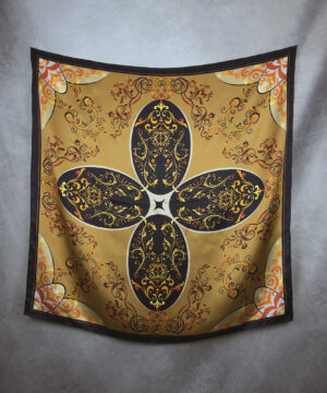 Alternative view of Hodvábna šatka ORNAMENT - MEDENÝ, 90 x 90cm, Vyrobené na Slovensku