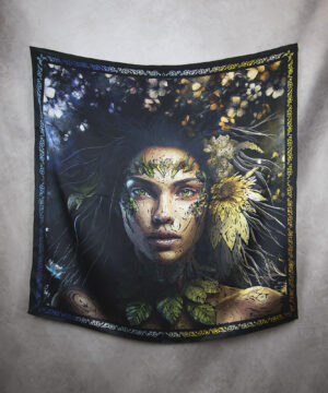 Alternative view of Hodvábna šatka DEŇ A NOC, 90 x 90cm, Vyrobené na Slovensku
