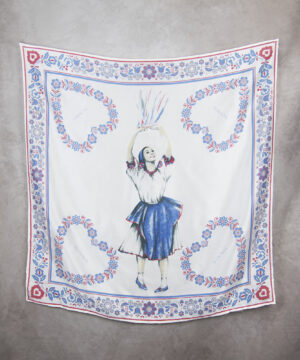 Alternative view of Hodvábna šatka TANEČNICA, 90 x 90cm, Made in SLOVAKIA