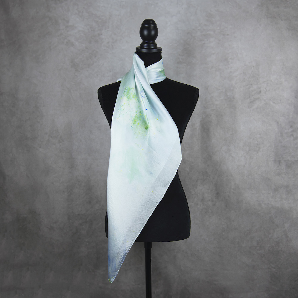 Hodvábna šatka LIMITED_203, Ručná výroba na Slovensku, 90 x 90cm – Obrázok 2