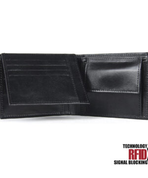 Ochranná RFID kožená peňaženka v čiernej farbe č.8408 – Obrázok 6