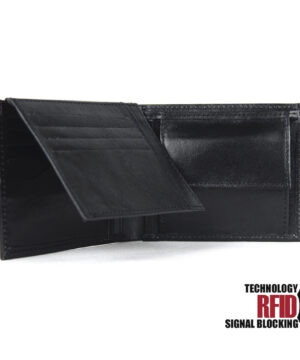 Ochranná RFID kožená peňaženka v čiernej farbe č.8408 – Obrázok 4