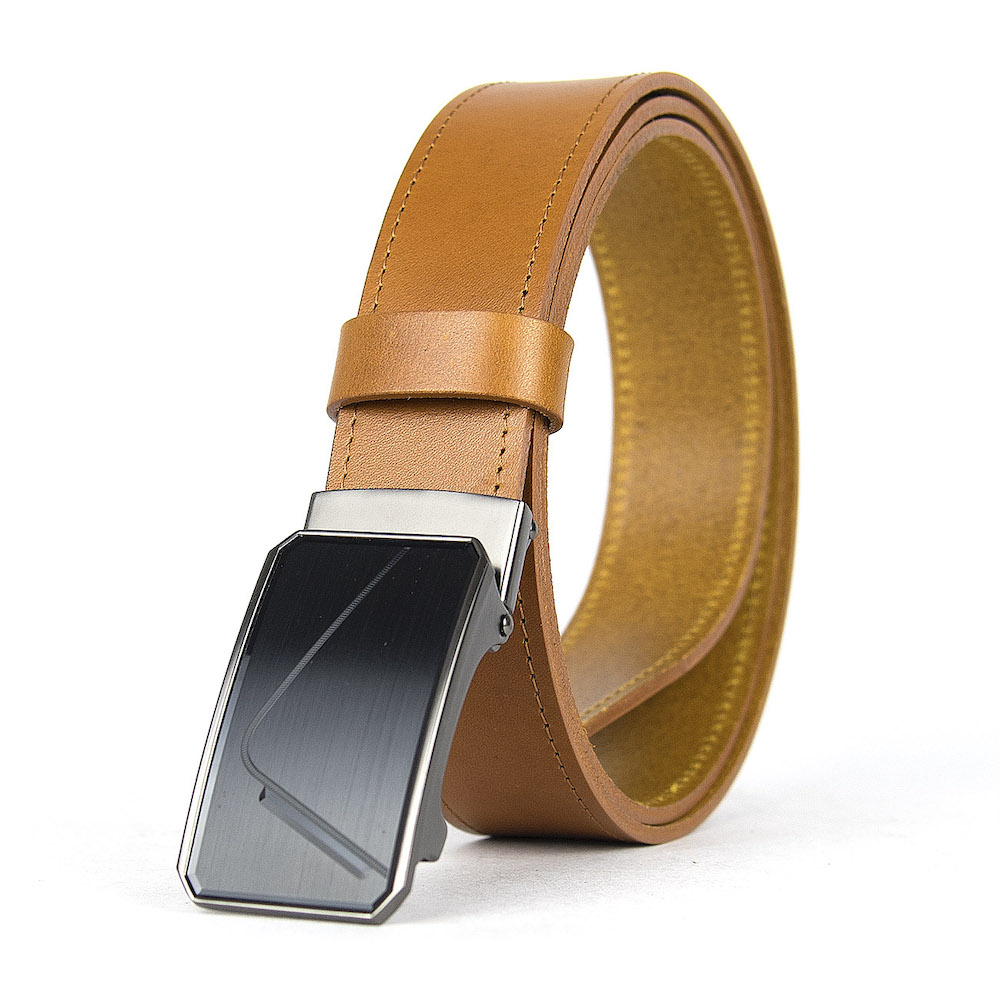 Opasok z pravej kože s brzdovou prackou, šírka 3.5cm - UNLOCK – Obrázok 4