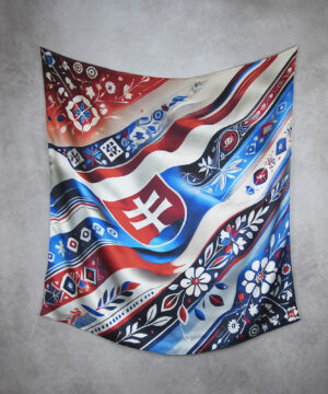 Alternative view of Hodvábna šatka SLOVENSKÁ VLAJKA, 90 x 90cm, Vyrobené na Slovensku