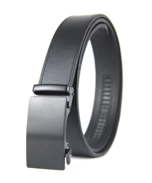 Opasok z pravej kože s automatickou prackou CLEAR BLACK
