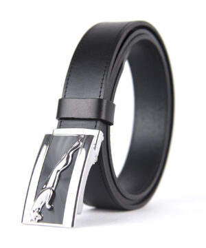 Opasok z pravej kože s brzdovou prackou, šírka 3.5cm - SILVER JAGUAR