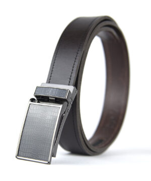 Alternative view of Opasok z pravej kože s automatickou prackou BLACK CROCO