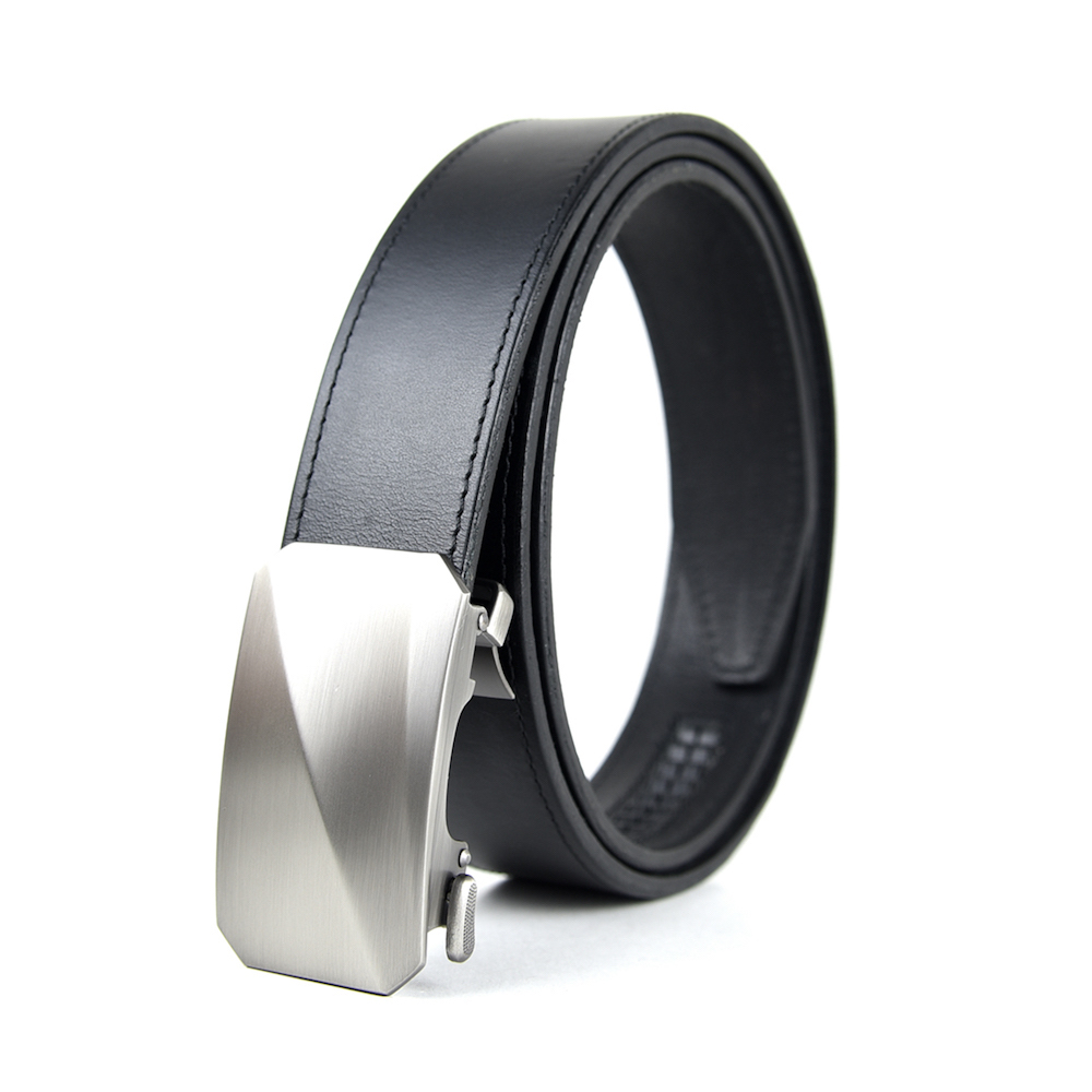 Opasok z pravej kože s automatickou prackou 3D NICKEL NEW – Obrázok 6