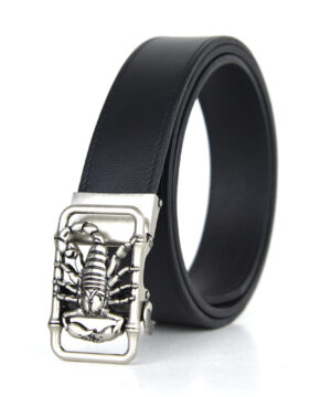 Opasok z pravej kože s automatickou prackou OLD SILVER SCORPION