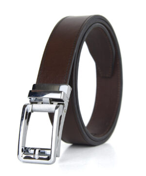 Alternative view of Opasok z pravej kože s automatickou prackou SILVER BELT
