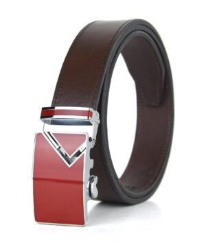 Alternative view of Opasok z pravej kože s automatickou prackou RED TOP