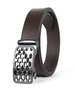 Alternative view of Opasok z pravej kože s automatickou prackou PEARL CHAIN