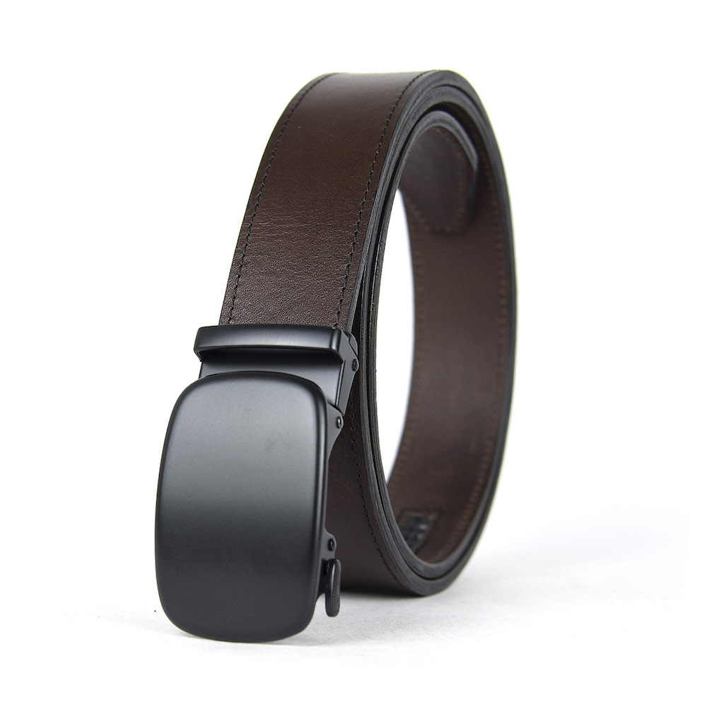 Opasok z pravej kože s automatickou prackou BLACK STANDARD – Obrázok 2