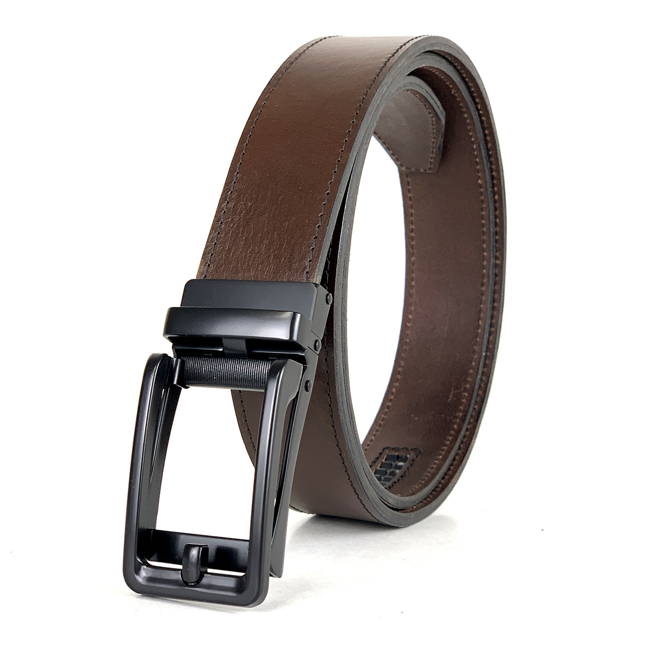 Opasok z pravej kože s automatickou prackou BLACK BELT – Obrázok 2