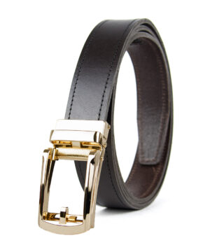 Alternative view of Opasok z pravej kože s automatickou prackou GOLD BELT