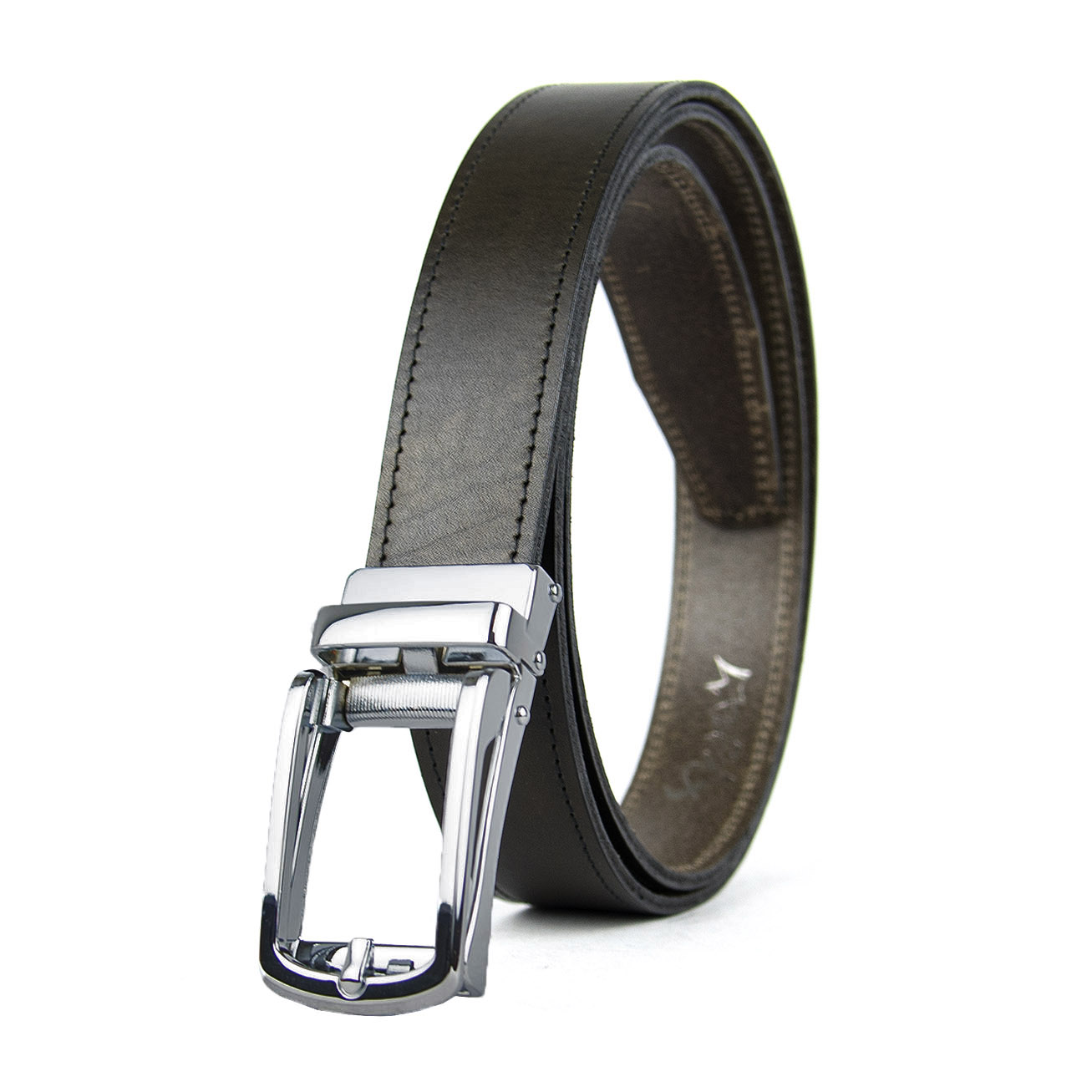 Opasok z pravej kože s automatickou prackou SILVER BELT – Obrázok 6