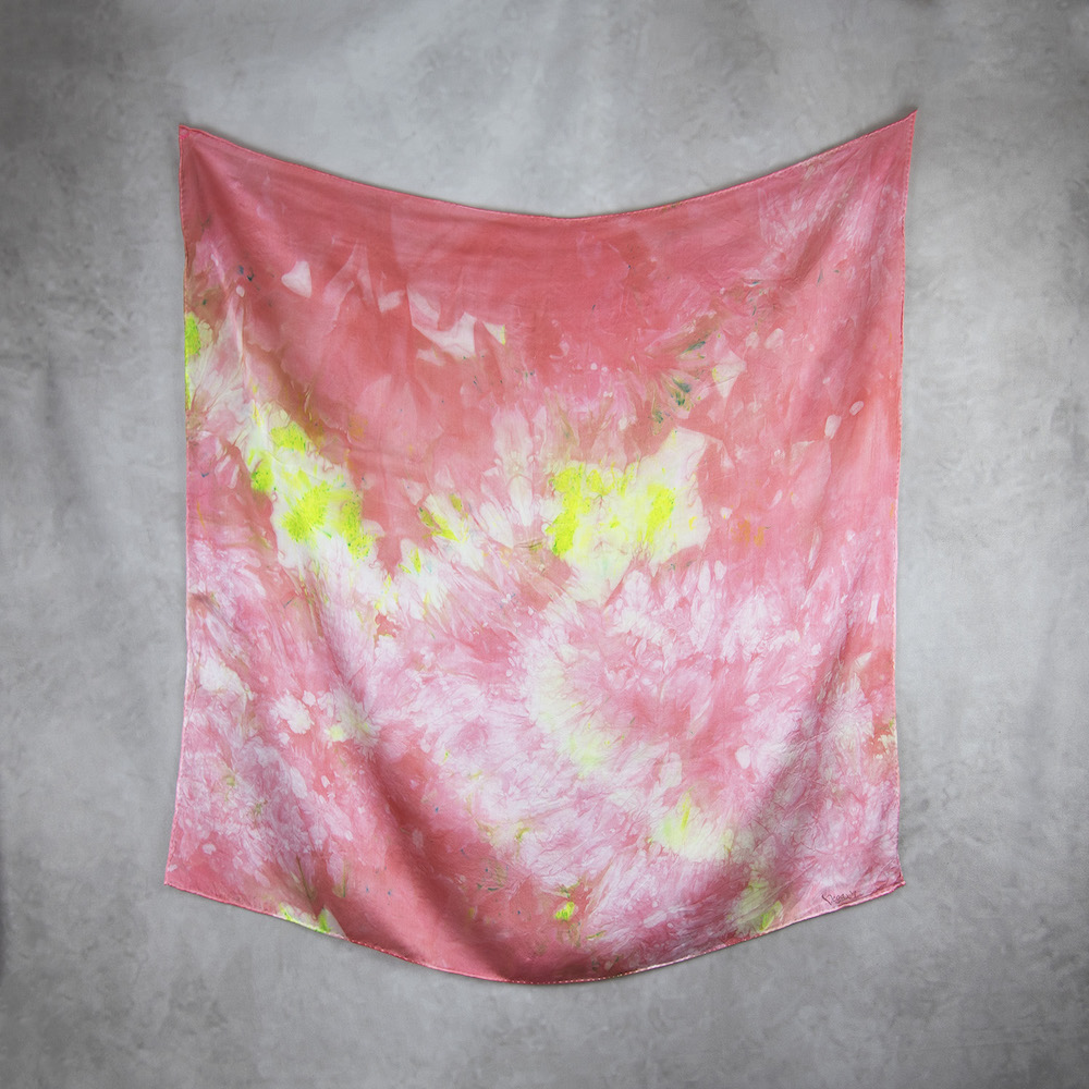 Hodvábna šatka LIMITED_271, Ručná výroba na Slovensku, 90 x 90cm – Obrázok 2
