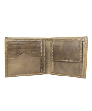 Elegantná peňaženka z pravej kože č.8406 v khaki farbe, ručne natieraná