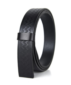 Alternative view of Kožený remeň pre opasky s prackou na brzdu, šírka 3.5cm, čierny dekor