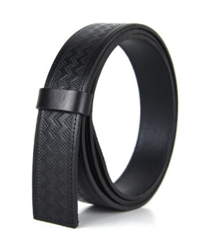 Kožený remeň pre opasky s prackou na brzdu, šírka 3.5cm, čierny dekor – Obrázok 3