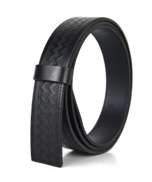 Kožený remeň pre opasky s prackou na brzdu, šírka 3.5cm, čierny dekor