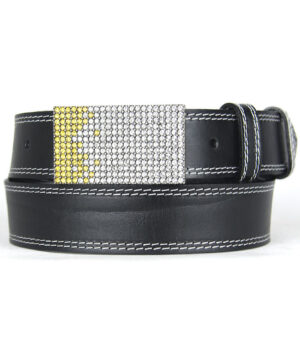 Unikátny čierny opasok z pravej kože SWAROVSKI YELLOW, Ručná výroba na Slovensku, Limitovaná edícia – Obrázok 6