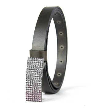 Dámsky kožený opasok SWAROVSKI PINK, šírka 2cm, Vyrobené na Slovensku – Obrázok 4