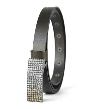 Dámsky kožený opasok SWAROVSKI BROWN, šírka 2cm, Vyrobené na Slovensku – Obrázok 4