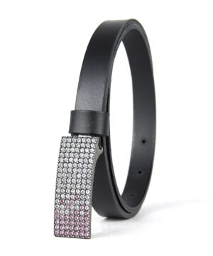 Dámsky kožený opasok SWAROVSKI PINK, šírka 2cm, Vyrobené na Slovensku – Obrázok 6