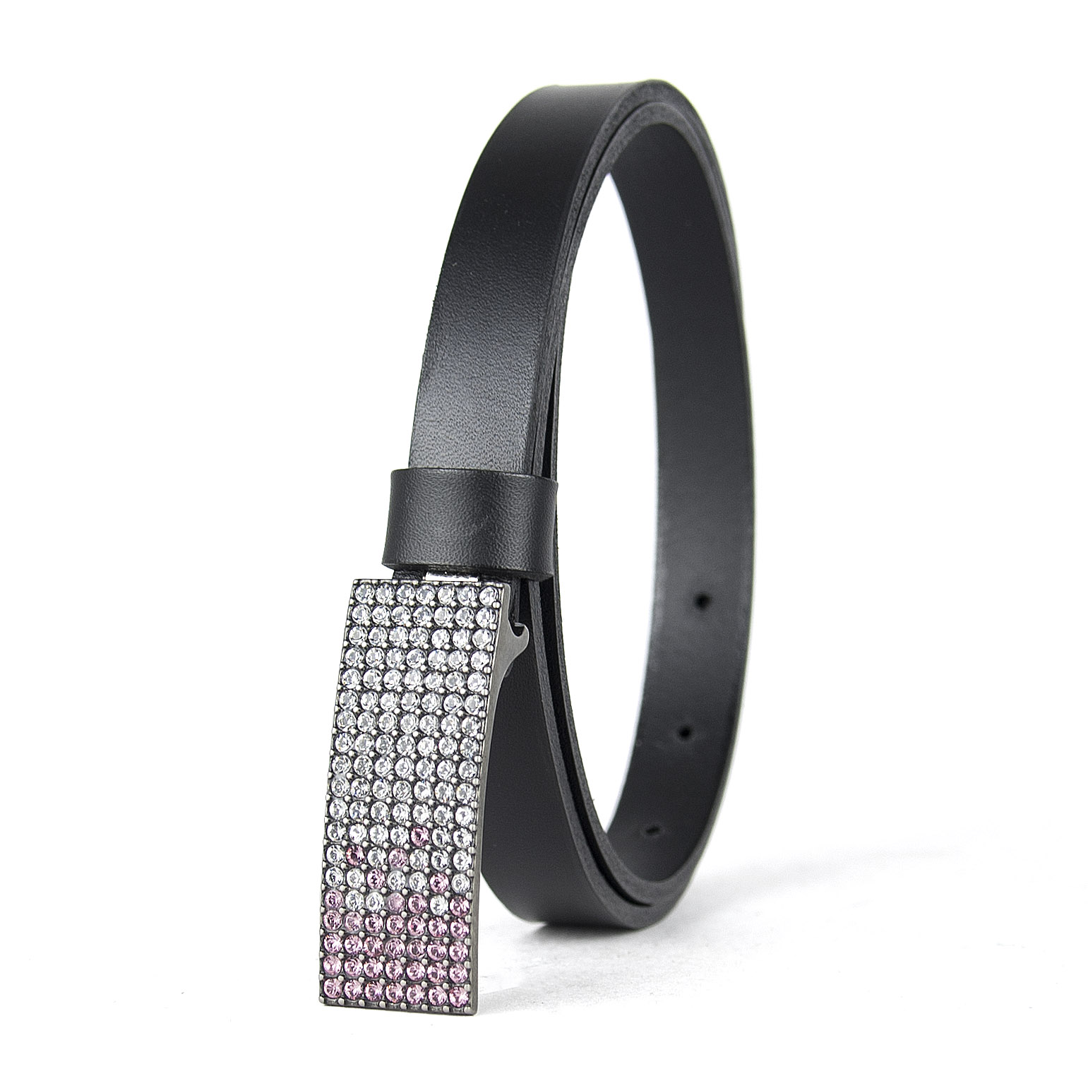 Dámsky kožený opasok SWAROVSKI PINK, šírka 2cm, Vyrobené na Slovensku – Obrázok 6