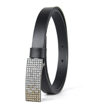 Dámsky kožený opasok SWAROVSKI BROWN, šírka 2cm, Vyrobené na Slovensku