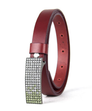 Alternative view of Dámsky kožený opasok SWAROVSKI GREEN, šírka 2cm, Vyrobené na Slovensku