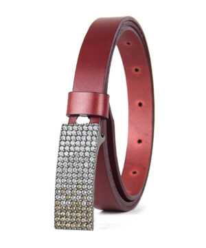Alternative view of Dámsky kožený opasok SWAROVSKI BROWN, šírka 2cm, Vyrobené na Slovensku