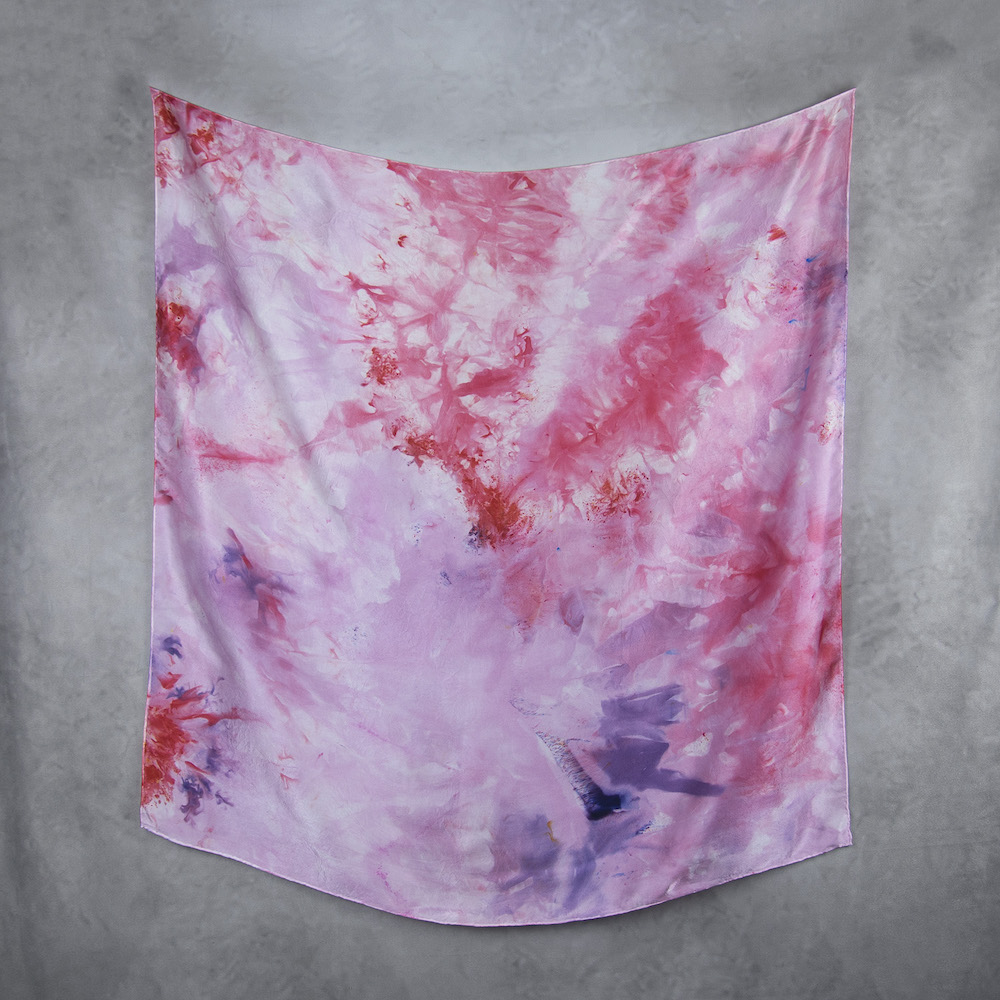 Hodvábna šatka LIMITED_289, Ručná výroba na Slovensku, 90 x 90cm – Obrázok 2