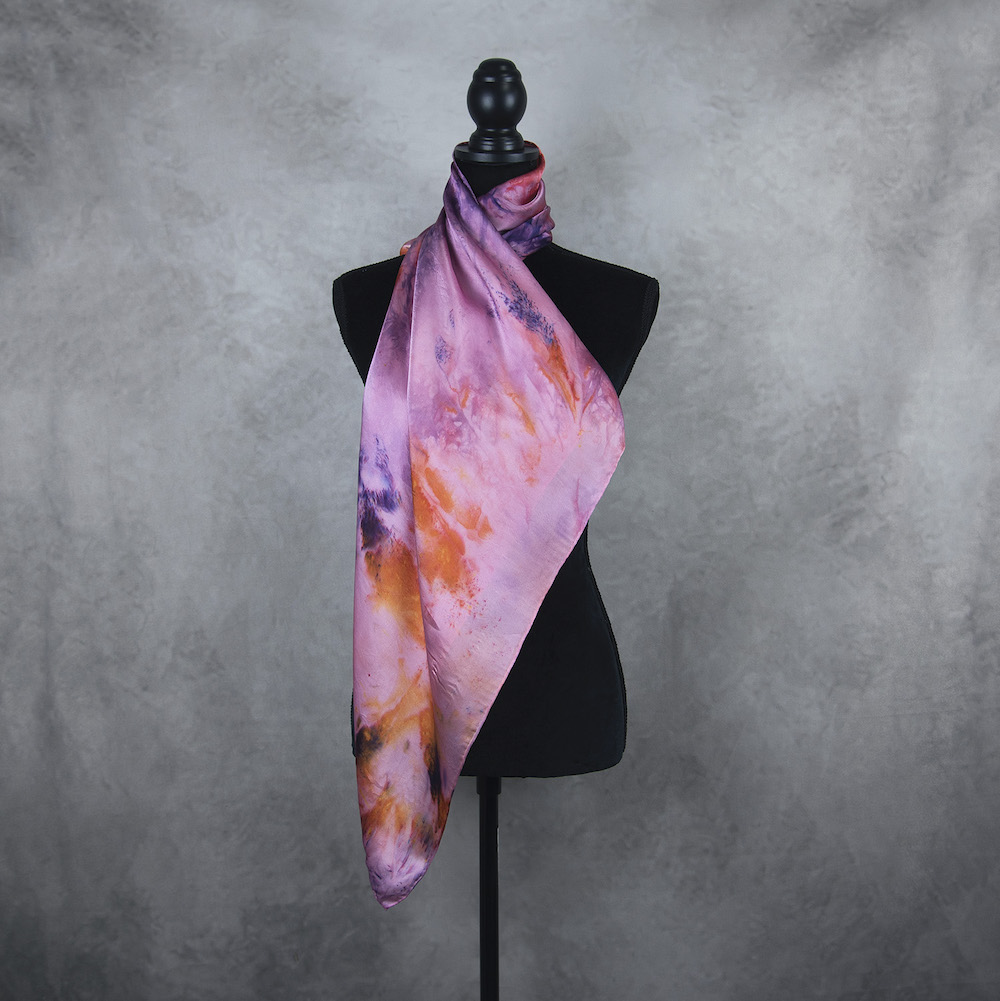 Hodvábna šatka LIMITED_291, Ručná výroba na Slovensku, 90 x 90cm – Obrázok 5