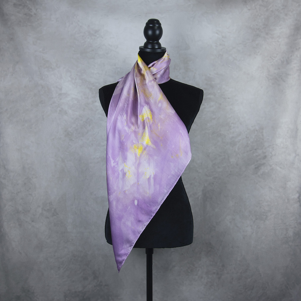 Hodvábna šatka LIMITED_299, Ručná výroba na Slovensku, 90 x 90cm – Obrázok 6