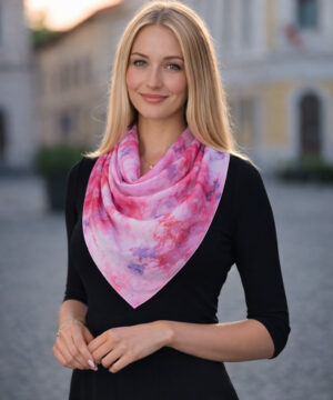 Hodvábna šatka LIMITED_289, Ručná výroba na Slovensku, 90 x 90cm – Obrázok 3